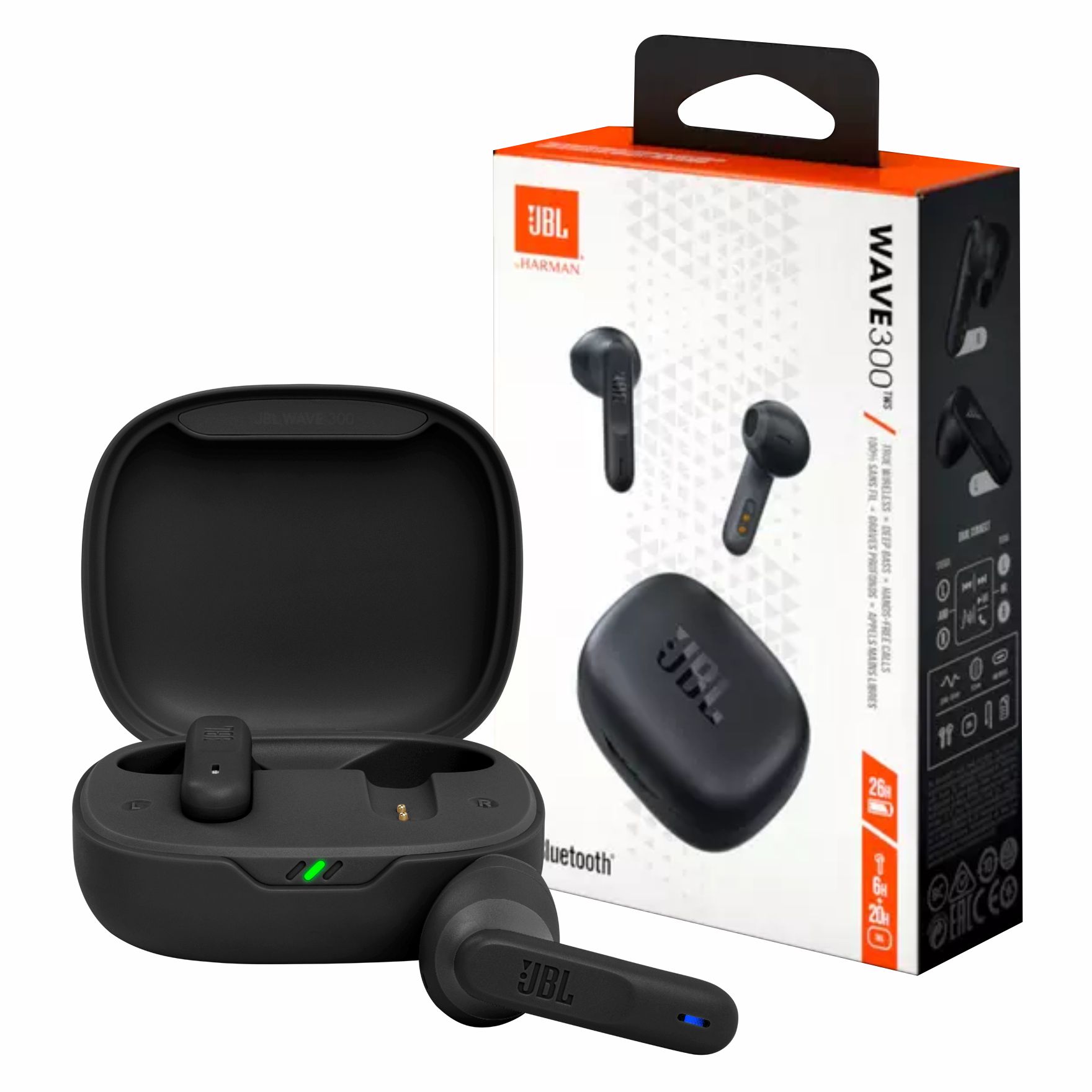 JBL Wave 300 TWS True Bluetooth Estéreo Música Gaming Deportes Bass  Auriculares Con Micrófono