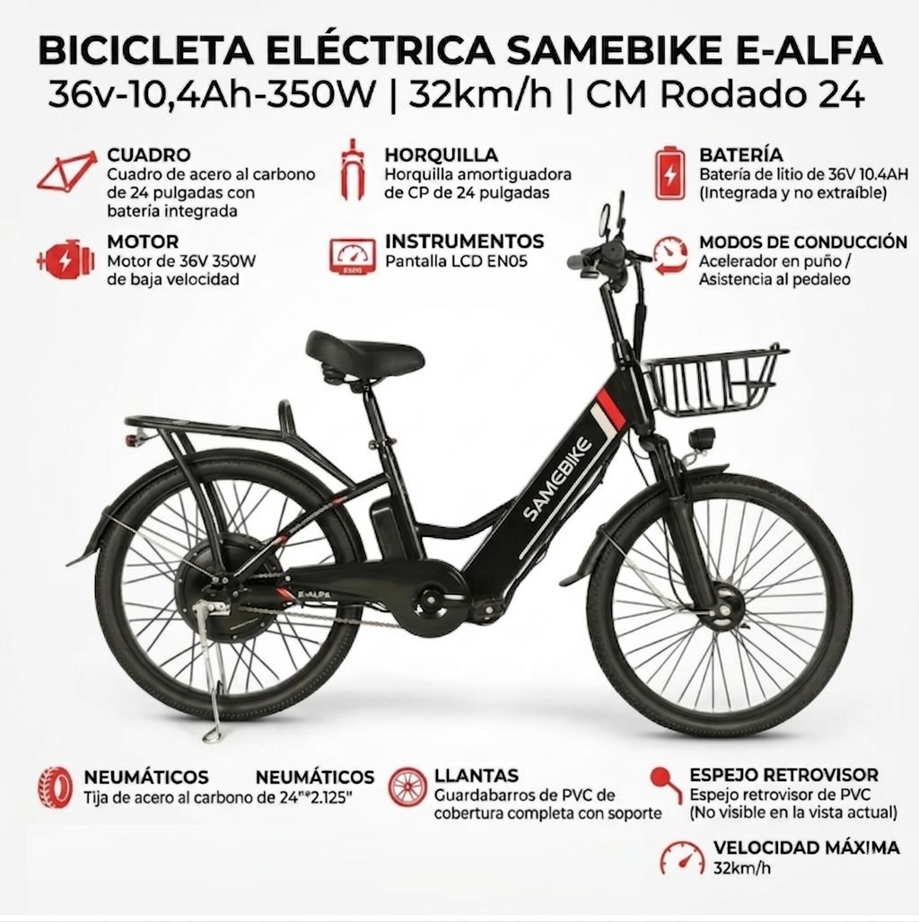 Bicicleta Electrica Samebike «E-Alfa»-05